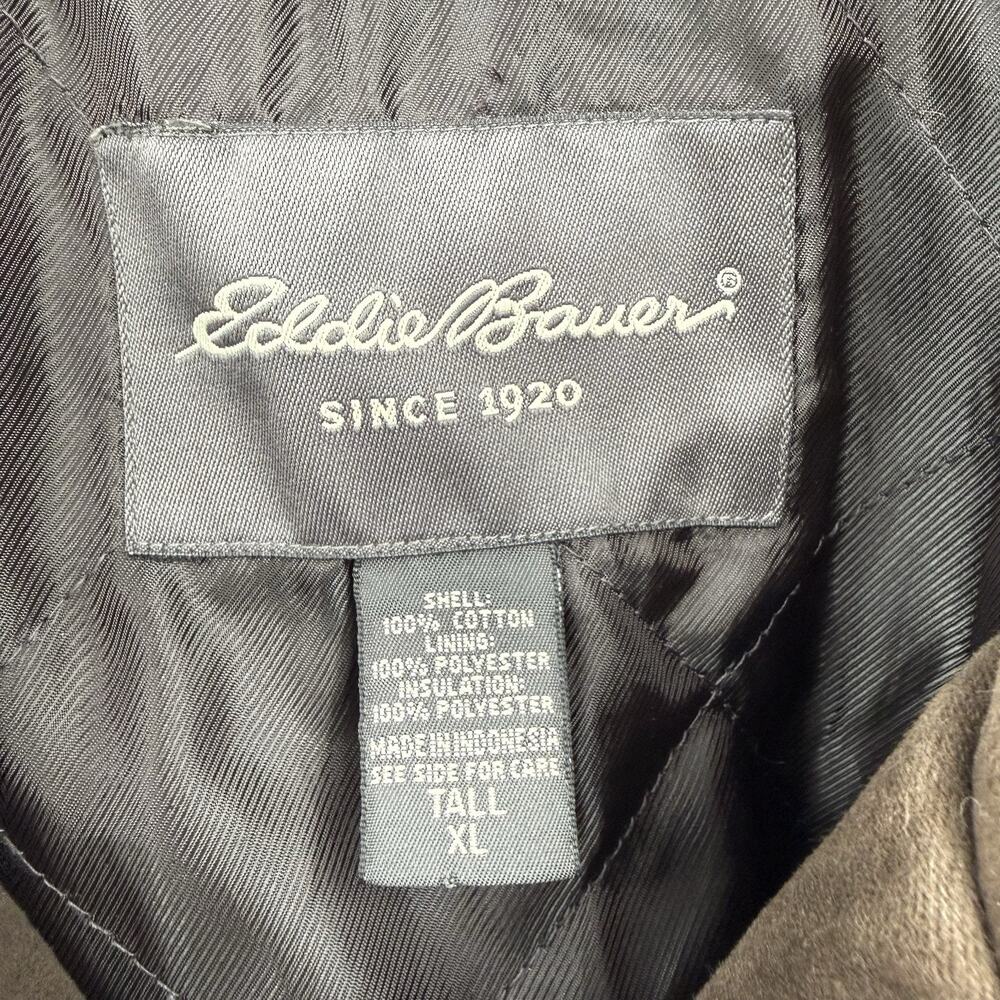 Eddie Bauer Men’s XLT Brown Brushed Cotton Zip Jacket Lined Workwear Outdoors - Picture 7 of 13